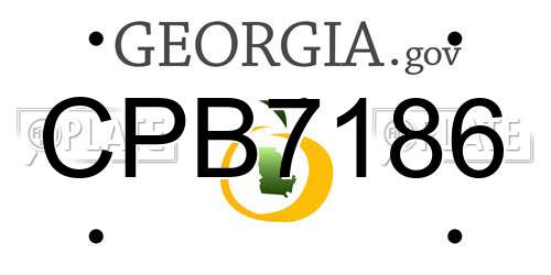 CPB7186 Georgia License Plate