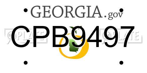 CPB9497 Georgia License Plate