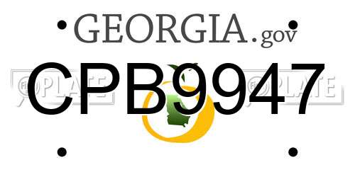 CPB9947 Georgia License Plate