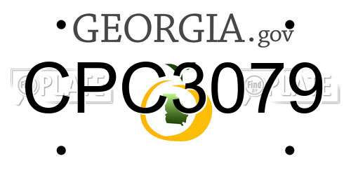CPC3079 Georgia License Plate
