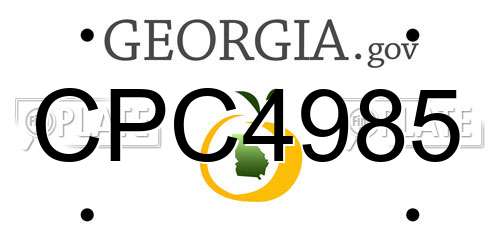 CPC4985 Georgia License Plate