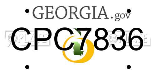 CPC7836 Georgia License Plate