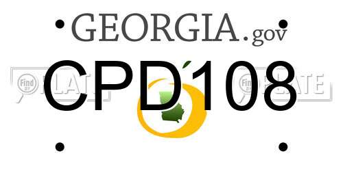 CPD108 Georgia License Plate