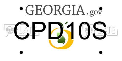 CPD10S Georgia License Plate