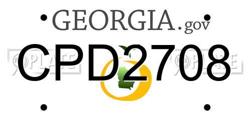 CPD2708 Georgia License Plate