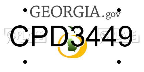 CPD3449 Georgia License Plate