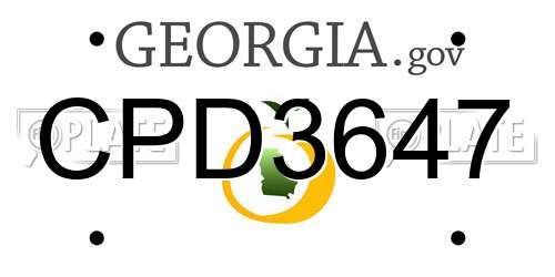 CPD3647 Georgia License Plate