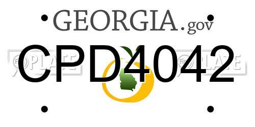 CPD4042 Georgia License Plate