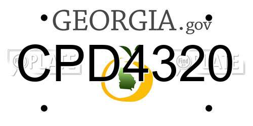 CPD4320 Georgia License Plate
