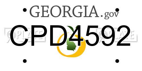 CPD4592 Georgia License Plate