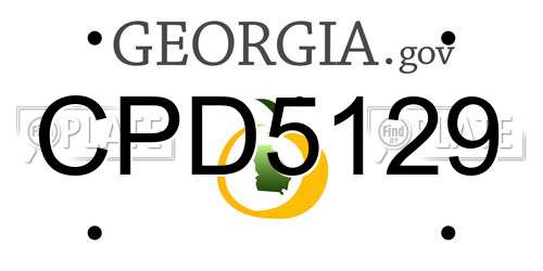 CPD5129 Georgia License Plate