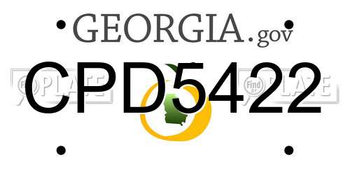 CPD5422 Georgia License Plate