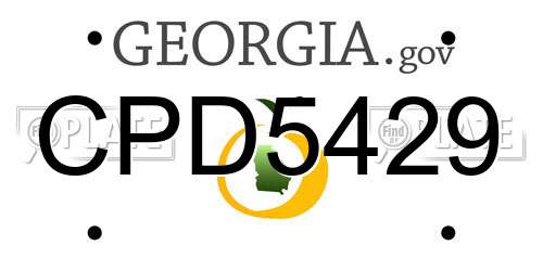 CPD5429 Georgia License Plate