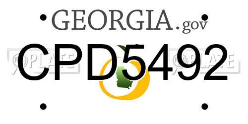 CPD5492 Georgia License Plate