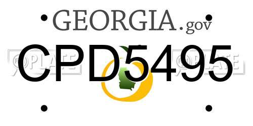 CPD5495 Georgia License Plate