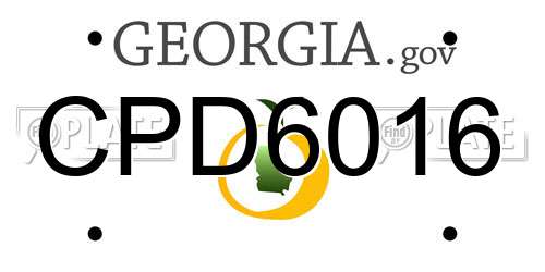 CPD6016 Georgia License Plate
