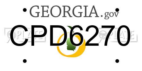 CPD6270 Georgia License Plate