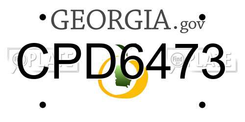 CPD6473 Georgia License Plate