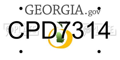CPD7314 Georgia License Plate