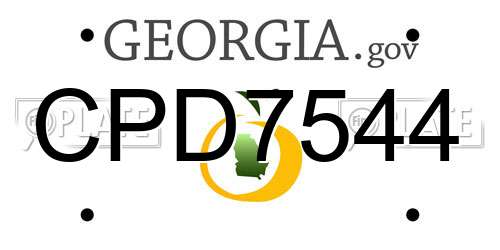 CPD7544 Georgia License Plate
