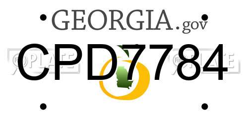 CPD7784 Georgia License Plate