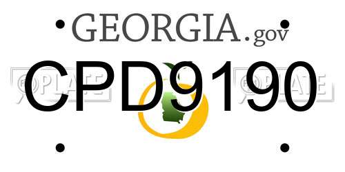 CPD9190 Georgia License Plate