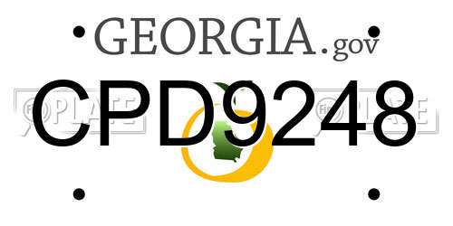 CPD9248 Georgia License Plate