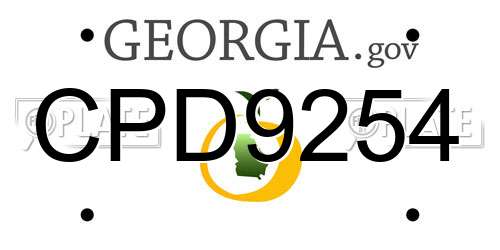 CPD9254 Georgia License Plate