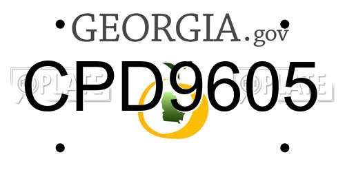 CPD9605 Georgia License Plate