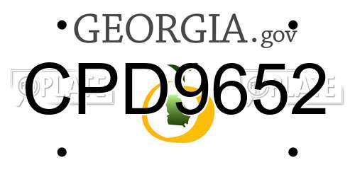 CPD9652 Georgia License Plate