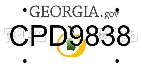 CPD9838 Georgia License Plate
