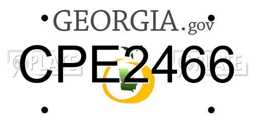 CPE2466 Georgia License Plate