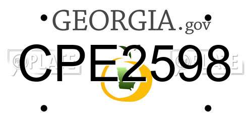 CPE2598 Georgia License Plate