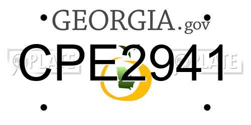 CPE2941 Georgia License Plate
