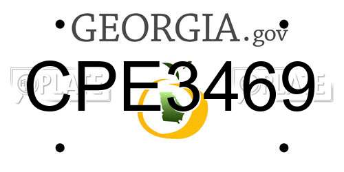 CPE3469 Georgia License Plate