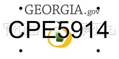 CPE5914 Georgia License Plate