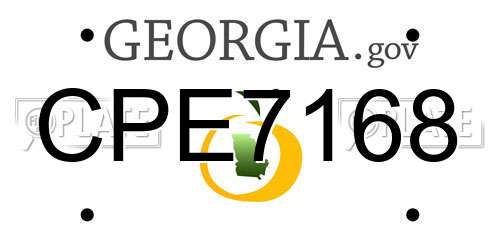 CPE7168 Georgia License Plate
