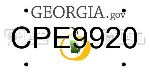 CPE9920 Georgia License Plate