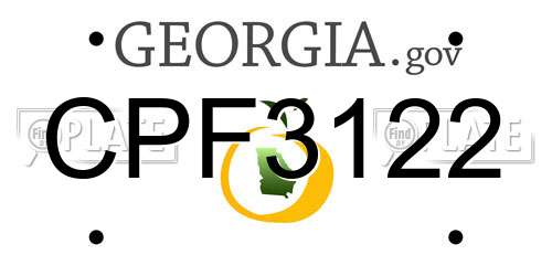 CPF3122 Georgia License Plate