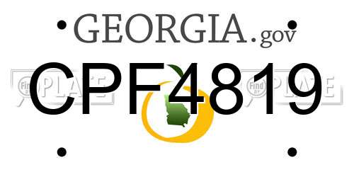 CPF4819 Georgia License Plate
