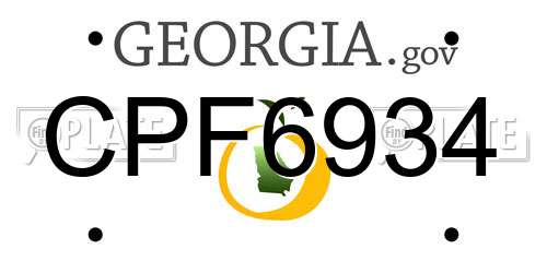 CPF6934 Georgia License Plate