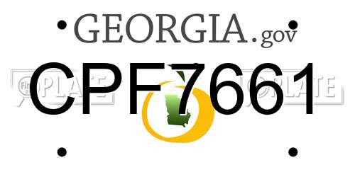 CPF7661 Georgia License Plate