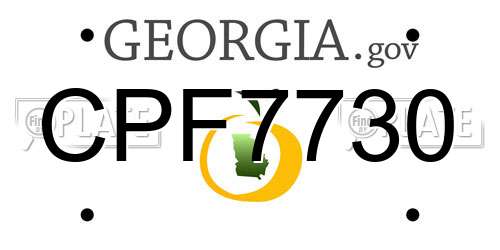 CPF7730 Georgia License Plate