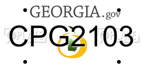 CPG2103 Georgia License Plate
