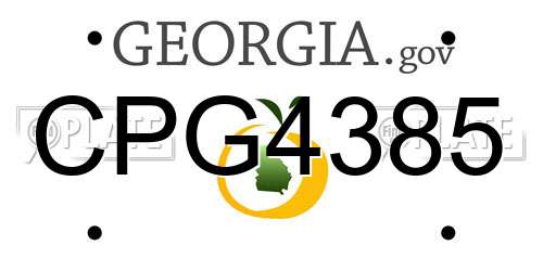 CPG4385 Georgia License Plate