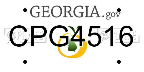 CPG4516 Georgia License Plate