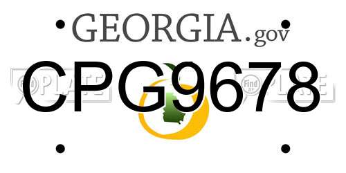 CPG9678 Georgia License Plate
