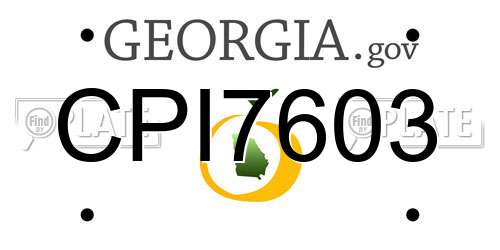 CPI7603 Georgia License Plate