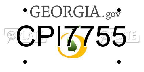 CPI7755 Georgia License Plate