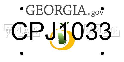 CPJ1033 Georgia License Plate